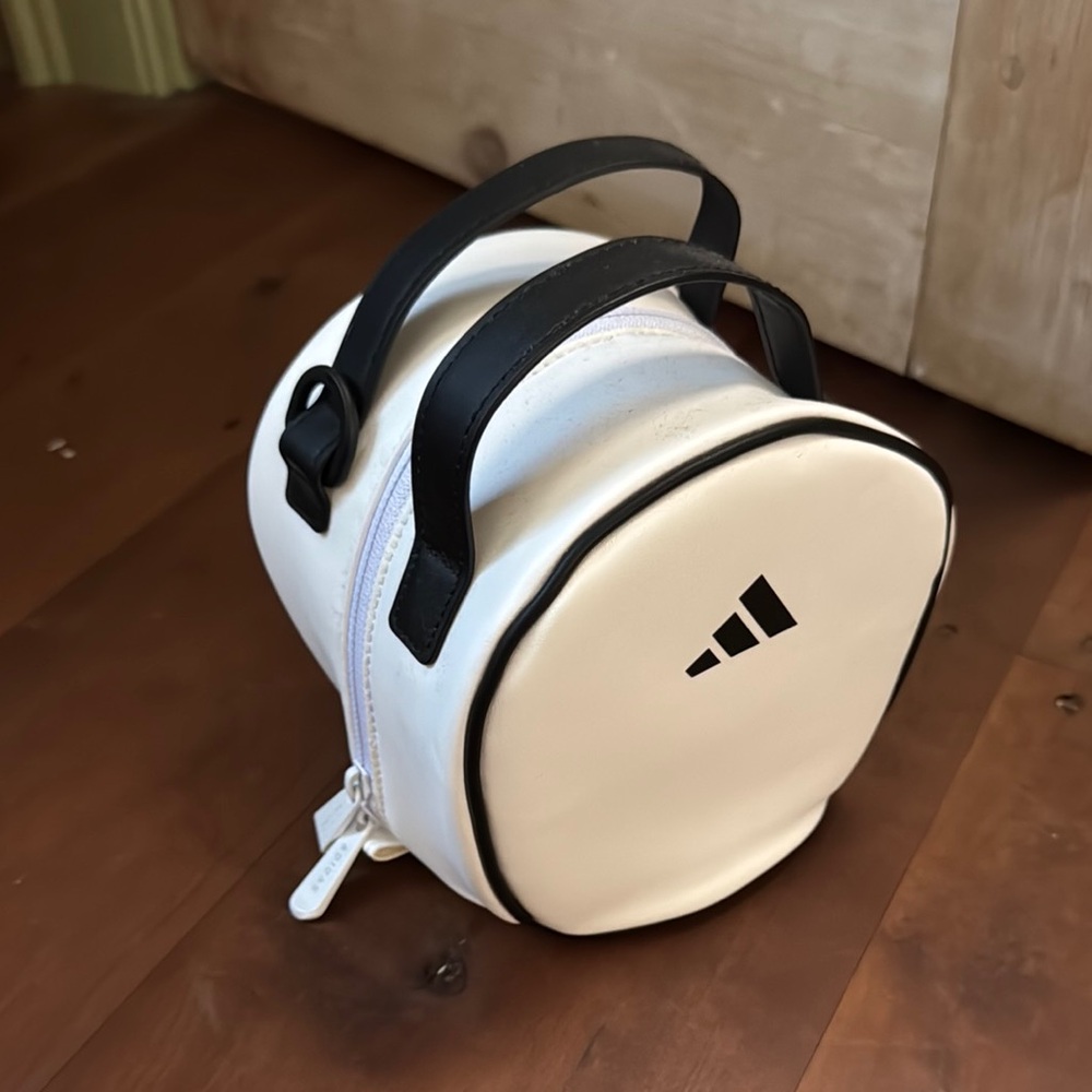 Adidas White and Black Round Bag